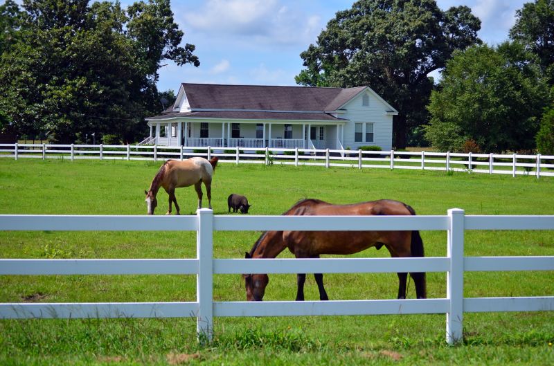 Wooden Farm Fence Installation